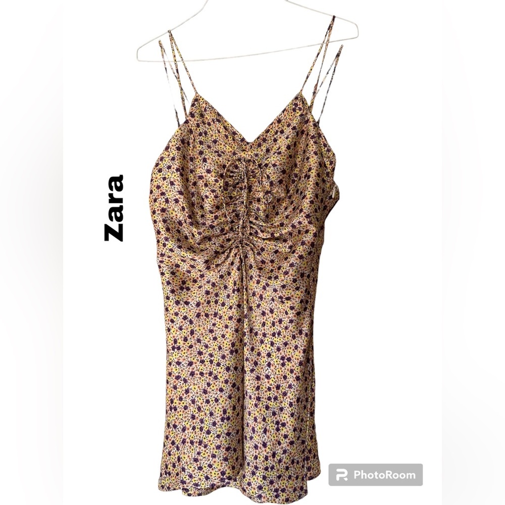 SALE: ZARA Floral Satin Slip Dress